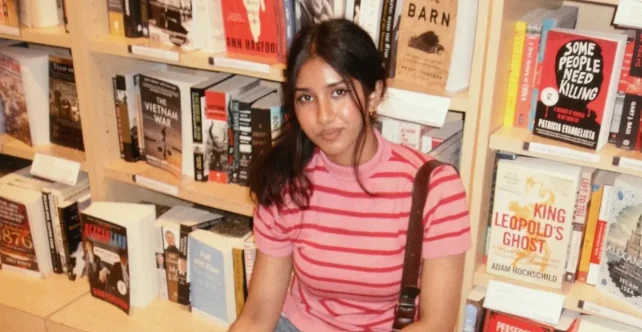 Rafa in a bookstore